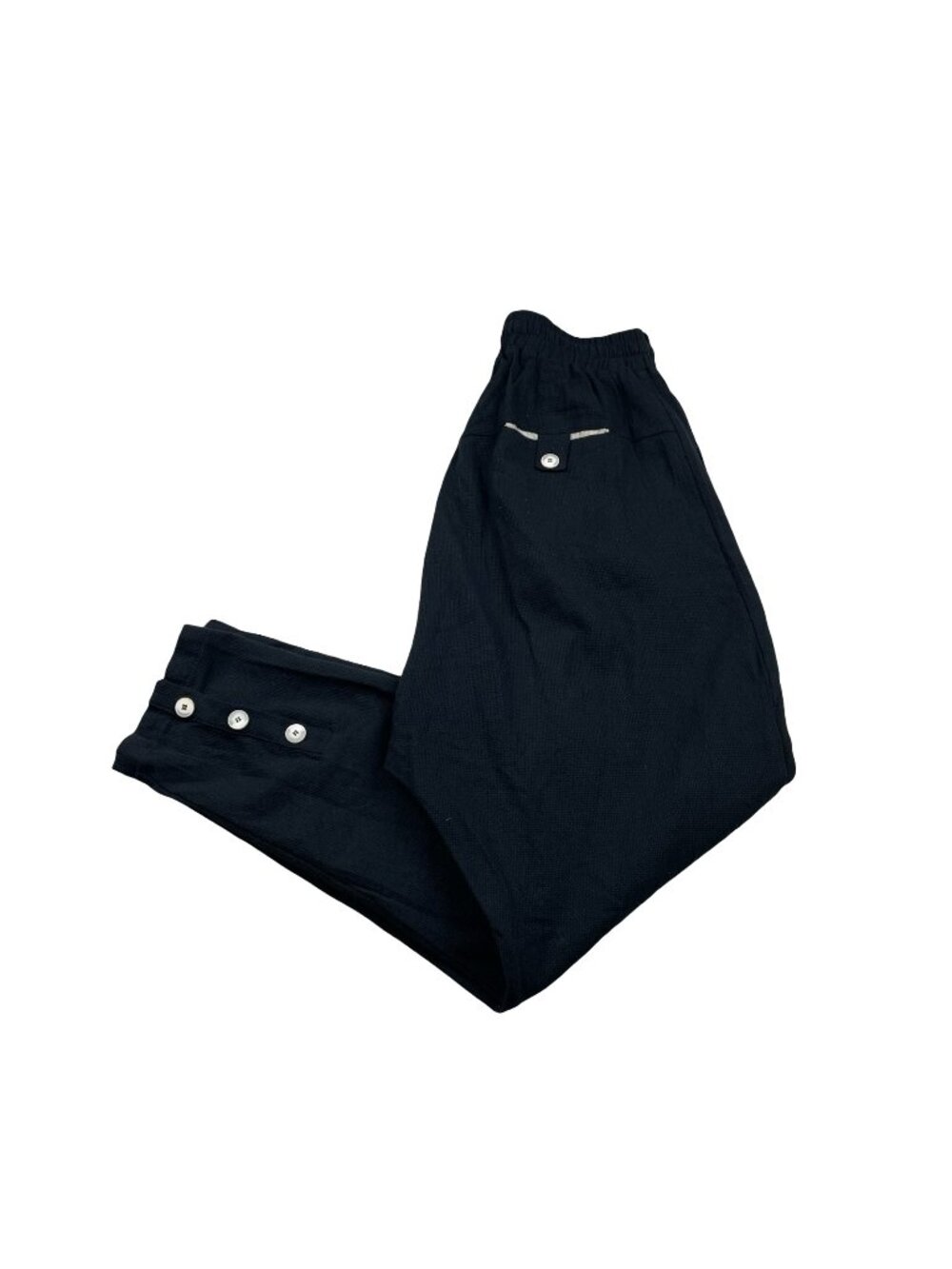 Sanctamuerte Men's Stretch Waist Drop Crotch Prisoner Pant Black • Italy • Large
